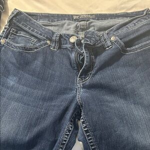 Silver Jeans Women's Deep Blue Straight Leg Jeans